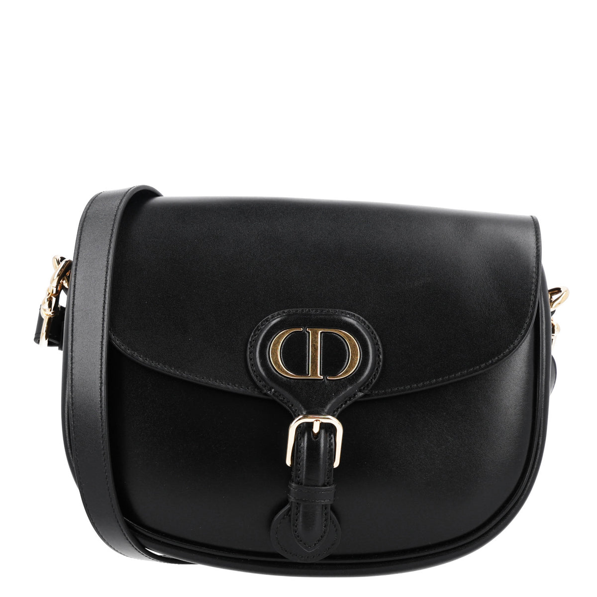 Box Calfskin Medium Bobby Flap Black