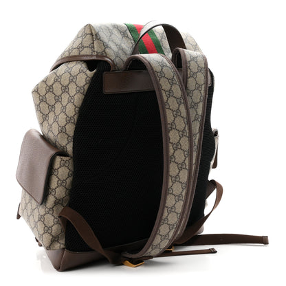 Gucci GG Supreme Monogram Medium Ophidia Double Buckle Backpack Brown 3 of 10