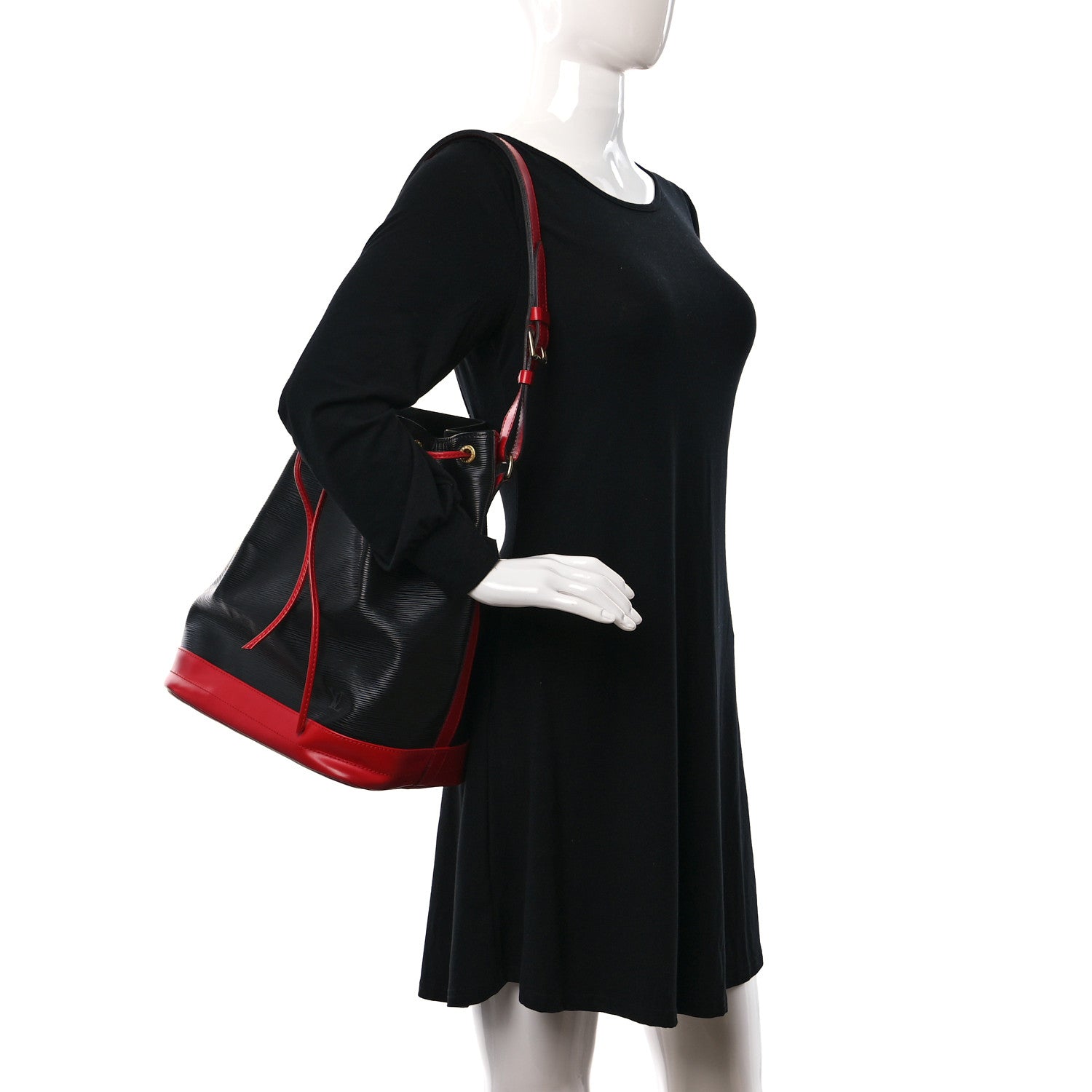 Louis Vuitton Epi Bi-Color Noe Castillan Red Black 2 of 10