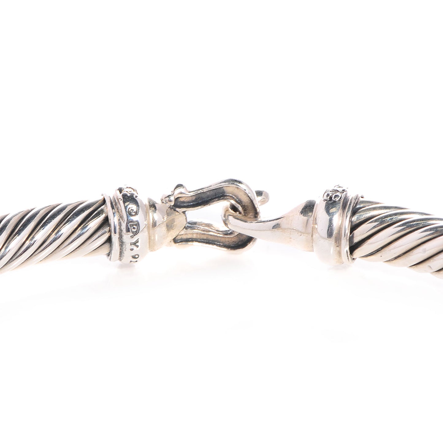 Sterling Silver Diamond 5mm Cable Buckle Bracelet