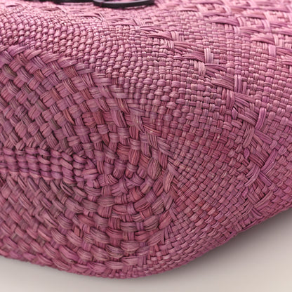 Loewe Calfskin Raffia Paulas Ibiza Small Anagram Basket Tote Bag Purple 8 of 8