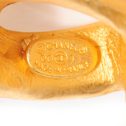 Chanel CC Clip On Earrings Matte Gold 5 of 5