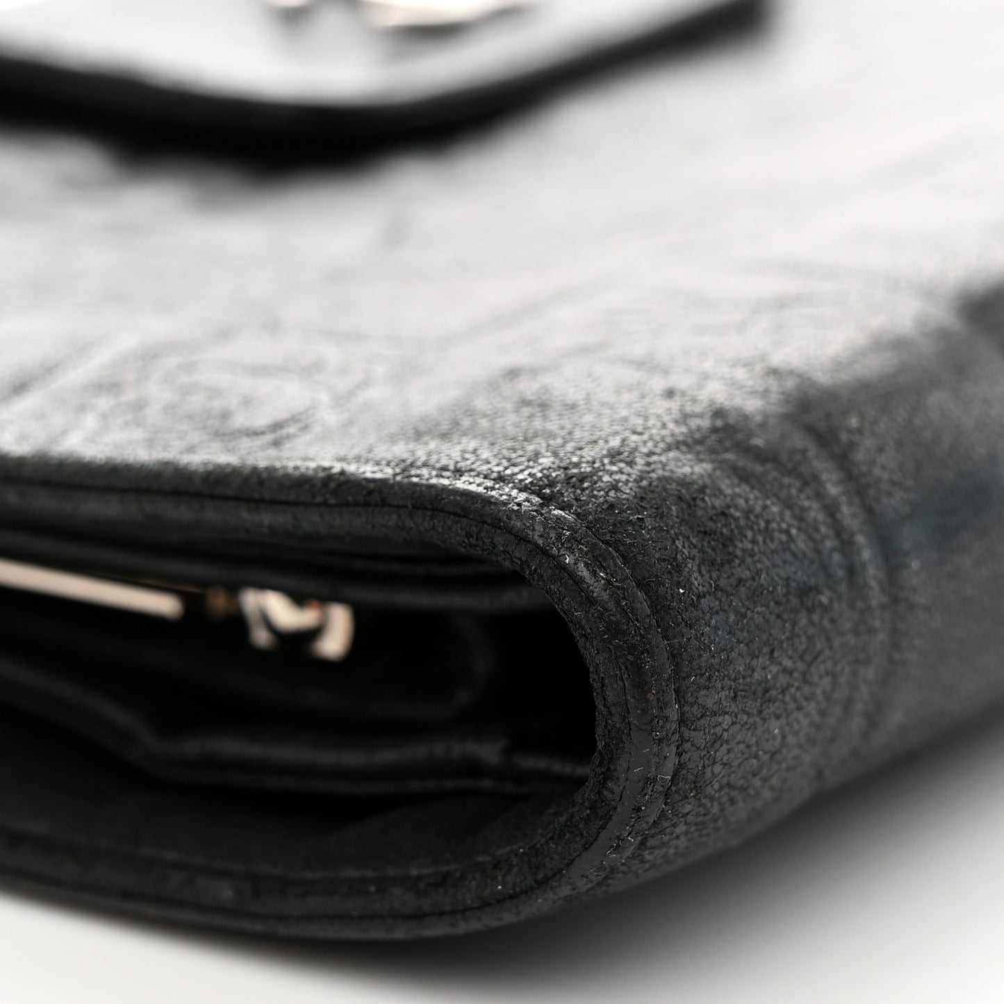 Calfskin Lucky Symbols French Wallet Black