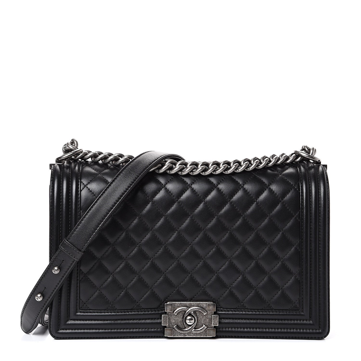 Chanel Lambskin Quilted New Medium Boy Flap Black 1 of 13