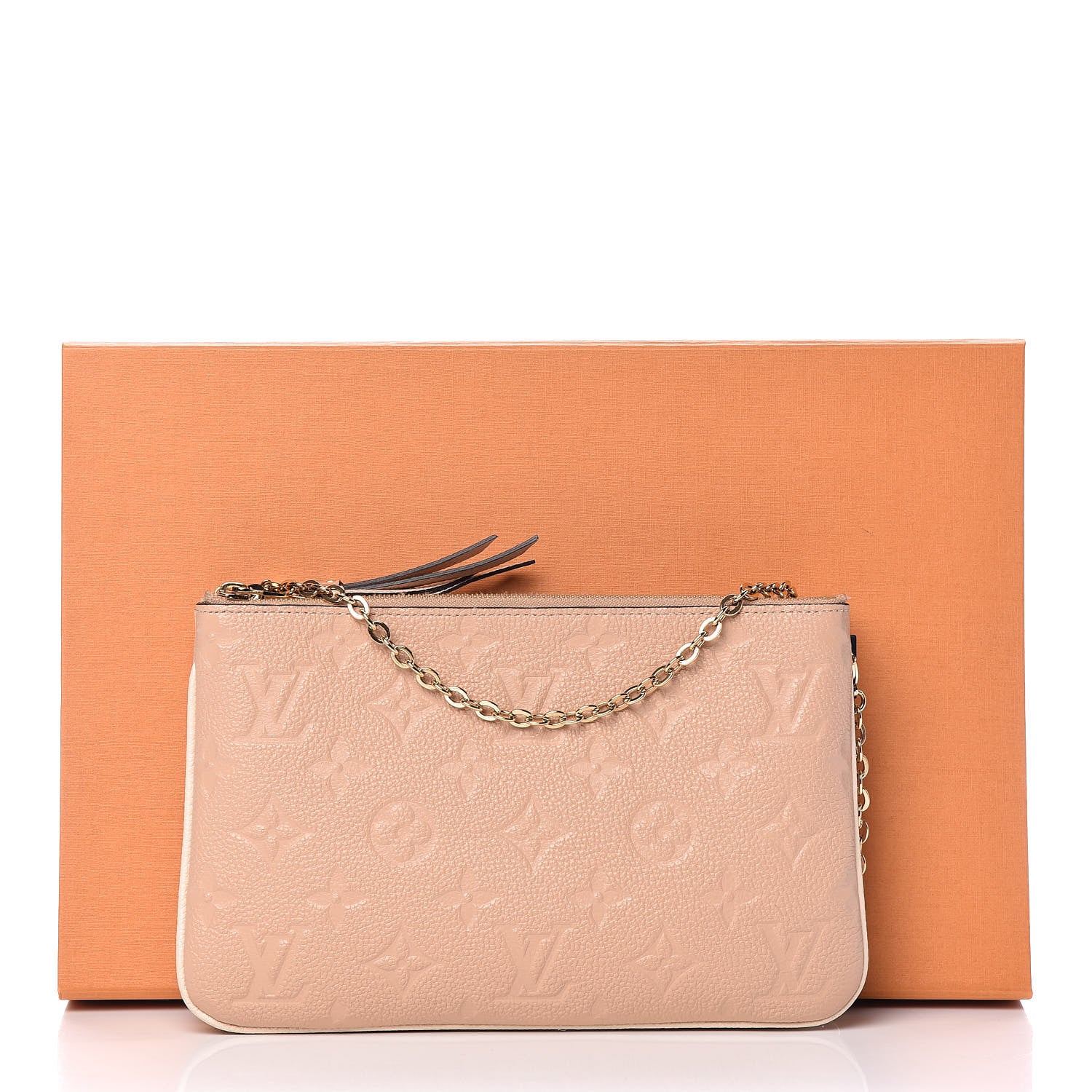 Louis Vuitton Empreinte Double Zip Pochette Beige Rose Creme 12 of 12