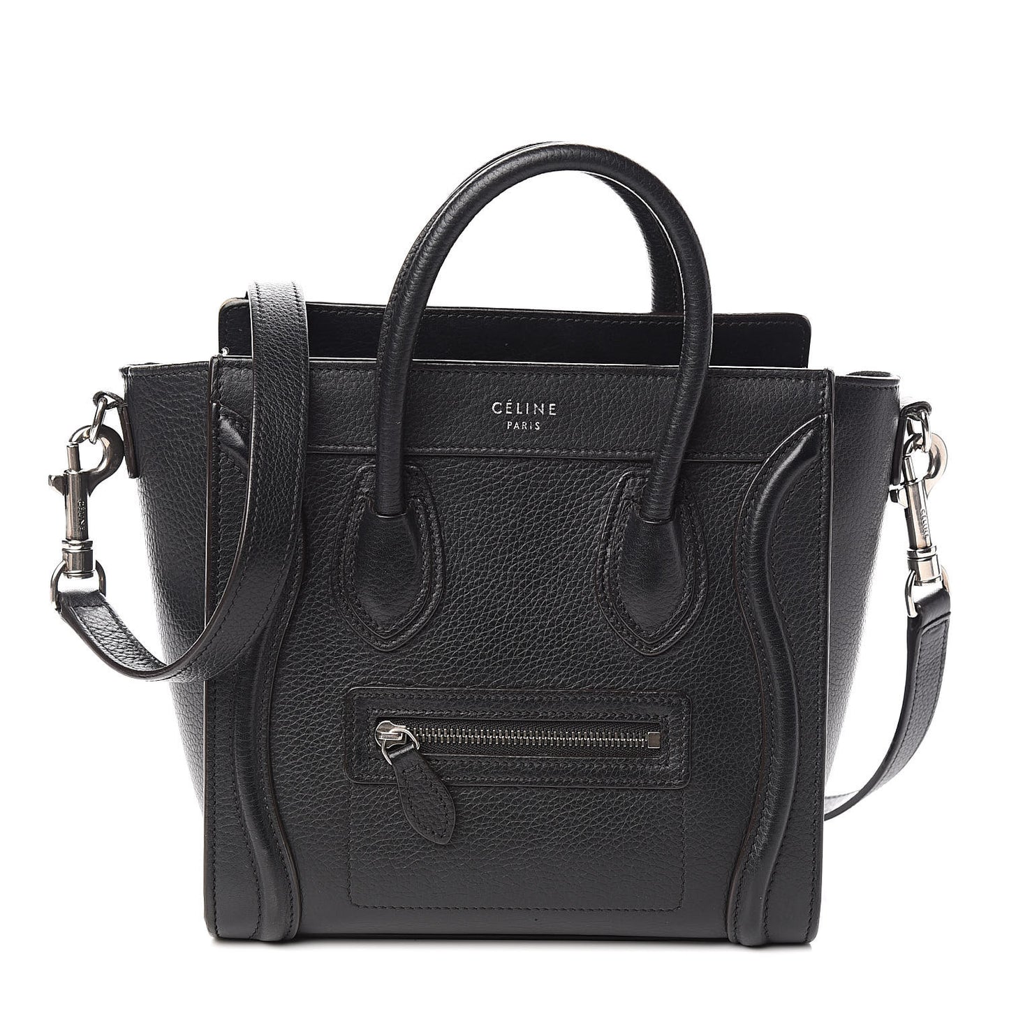 Drummed Calfskin Nano Luggage Black