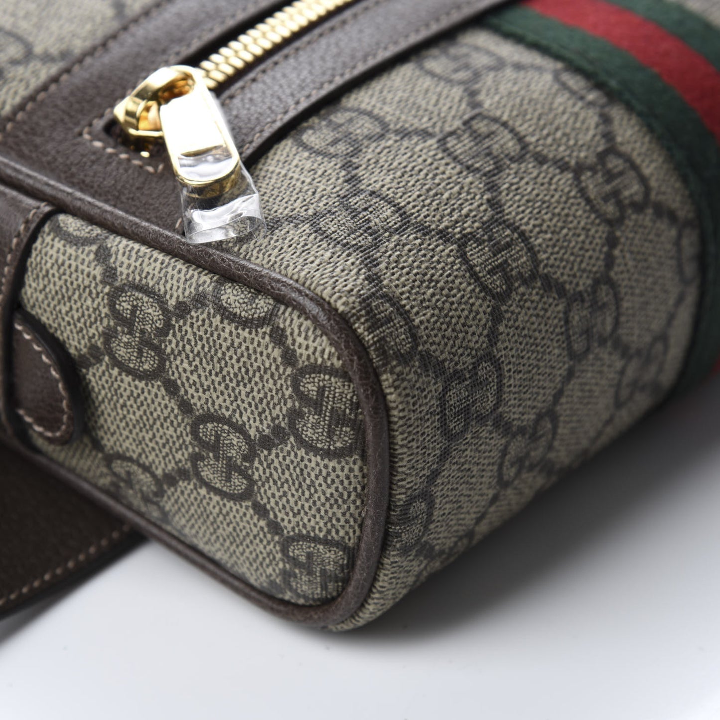 GG Supreme Monogram Web Small Ophidia Belt Bag 95 38 Dark Brown