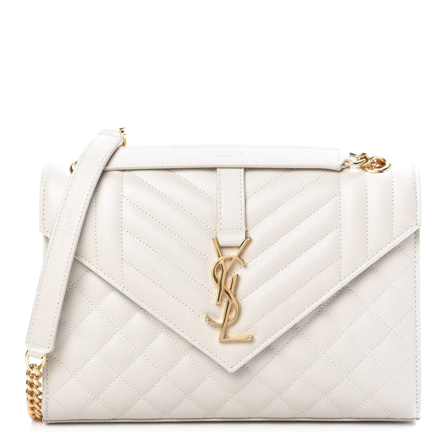Grain De Poudre Textured Mixed Matelasse Medium Triquilt Monogram Satchel Porcellana