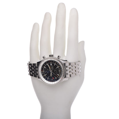 Breitling Stainless Steel 46mm Navitimer GMT World Automatic Watch Black A24322 2 of 7