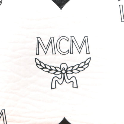 MCM Visetos Tote White Black 9 of 16