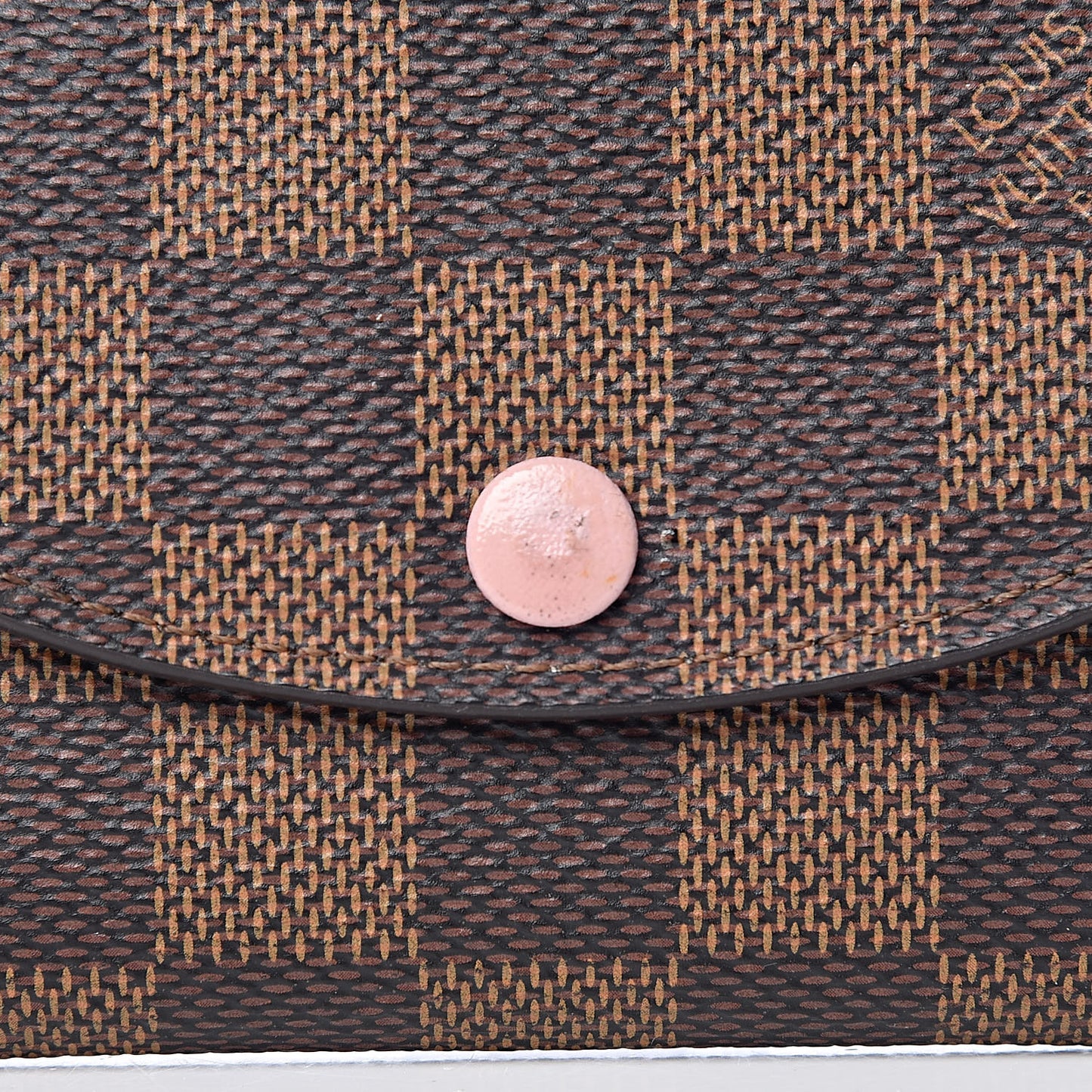 Damier Ebene Rosalie Coin Purse Rose Ballerine