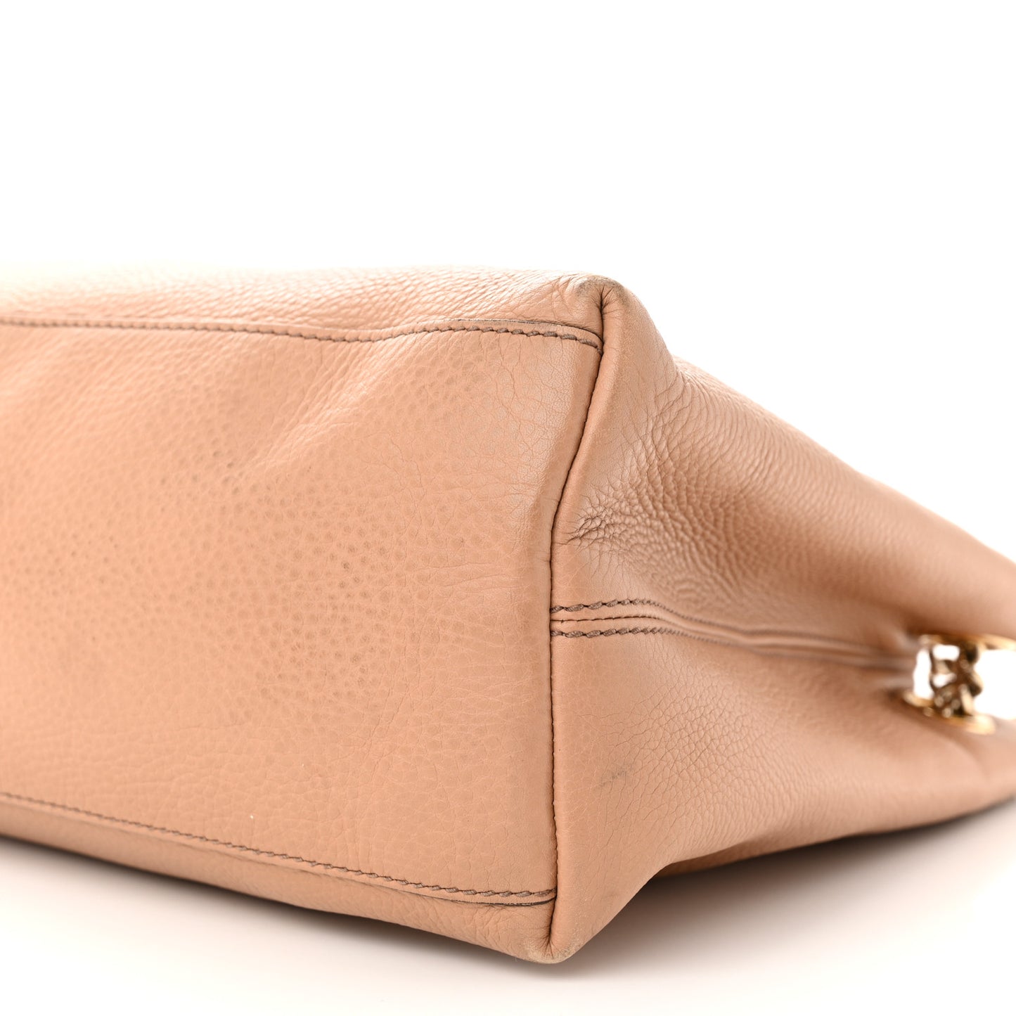 Pebbled Calfskin Medium Soho Chain Shoulder Bag Camelia