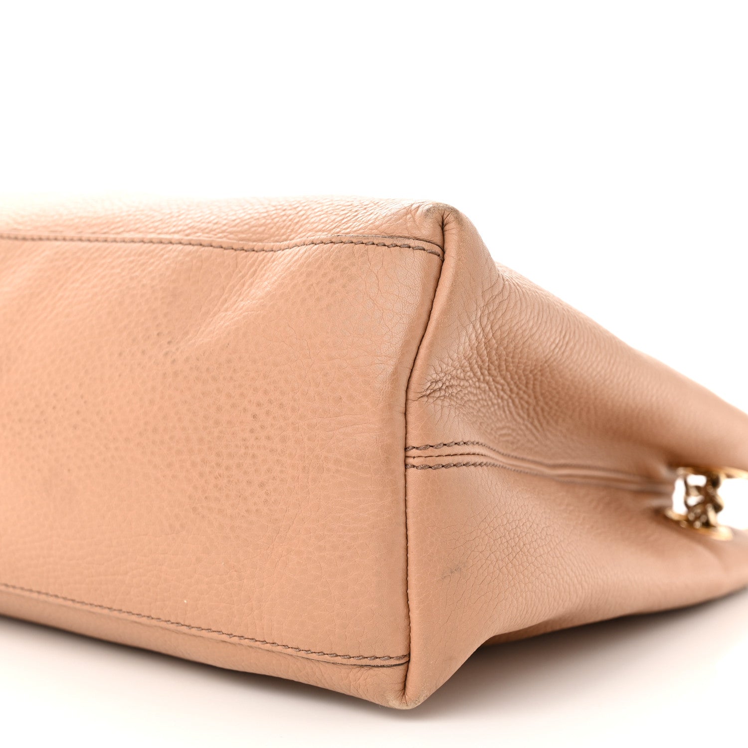 Gucci Pebbled Calfskin Medium Soho Chain Shoulder Bag Camelia 10 of 14