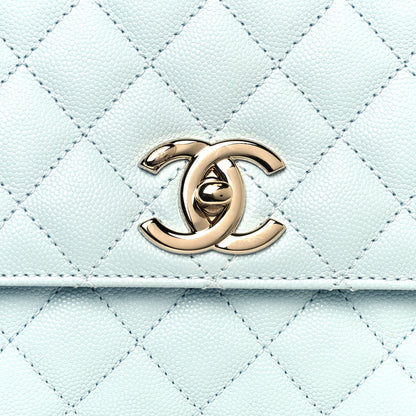 Chanel Caviar Quilted Small Coco Handle Flap Light Blue 8 of 14