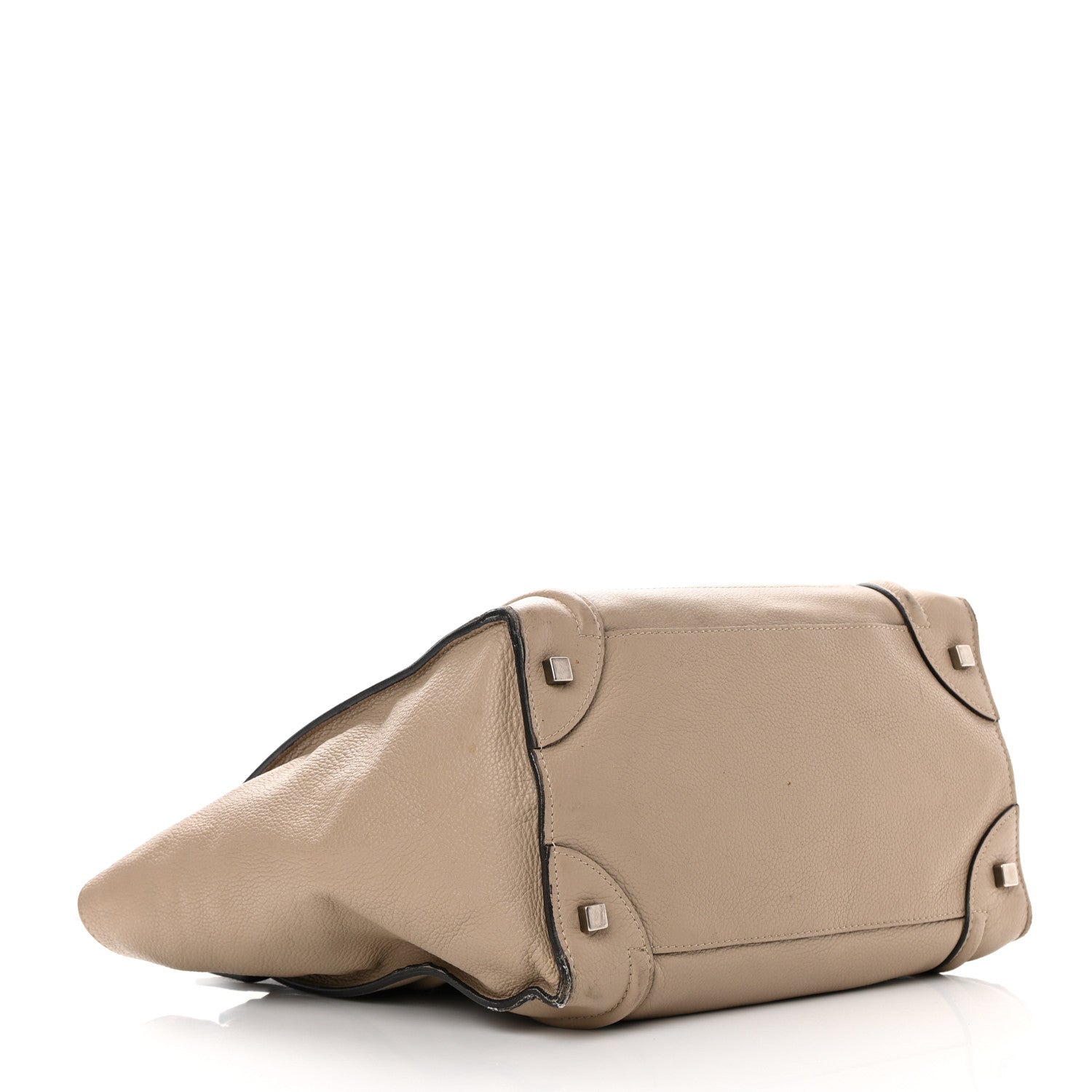 Celine Drummed Calfskin Mini Luggage Dune 4 of 26