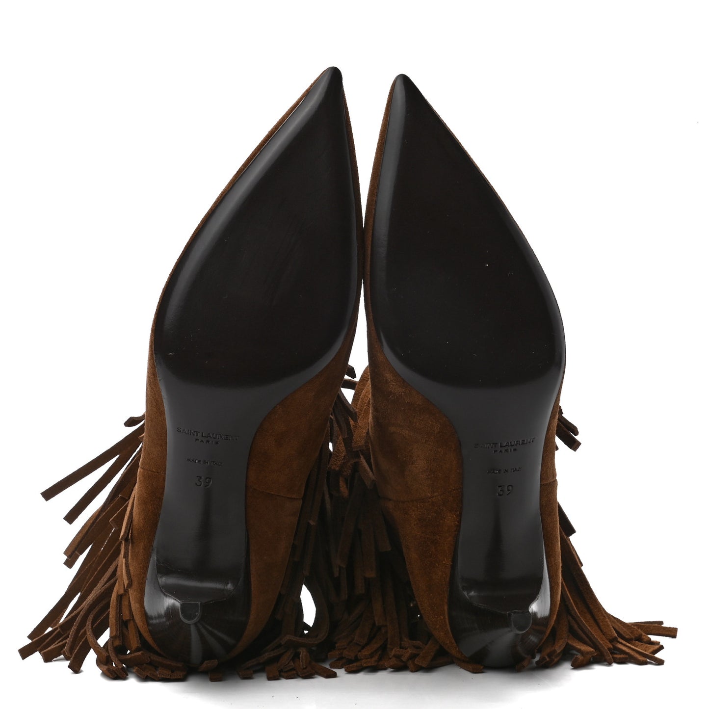 Suede Fringe Charlotte Ankle Boots 39 Tan