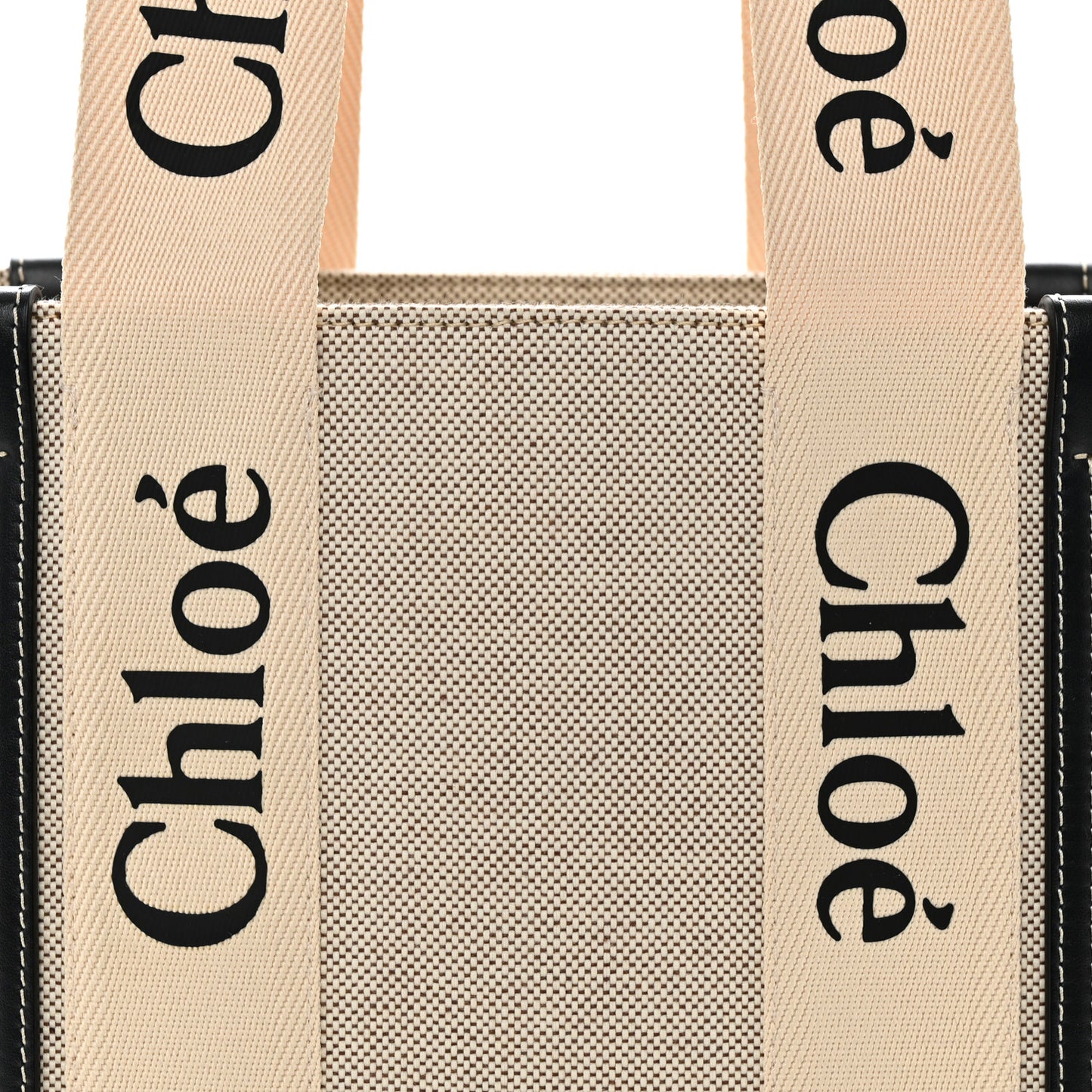 Cotton Calfskin Medium Woody Ribbon Tote White Blue