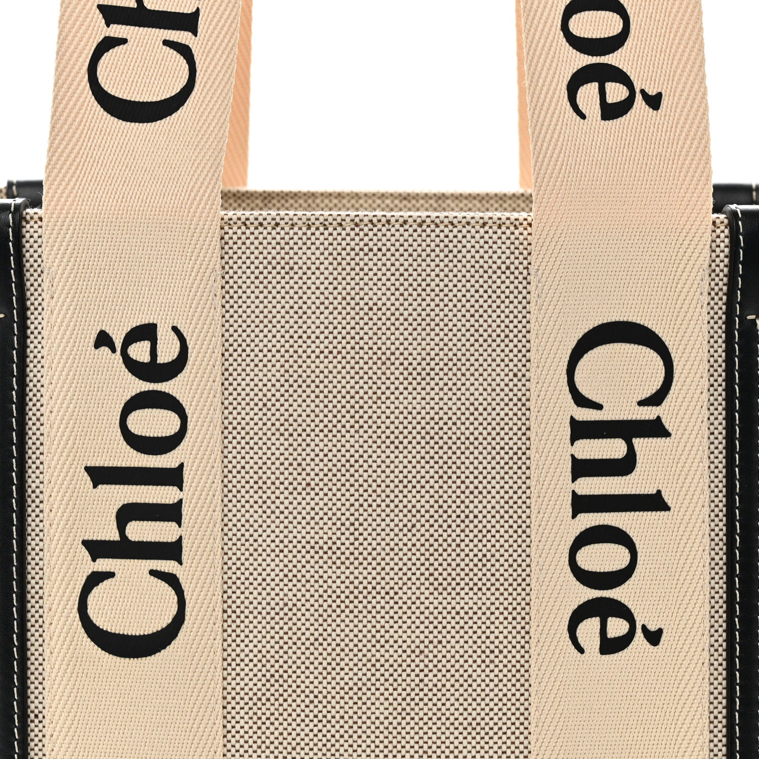 Chloe Cotton Calfskin Medium Woody Ribbon Tote White Blue 8 of 11