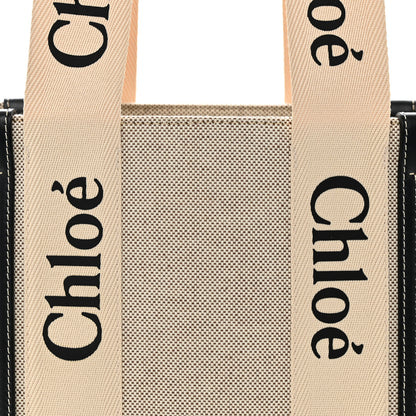 Chloe Cotton Calfskin Medium Woody Ribbon Tote White Blue 8 of 11