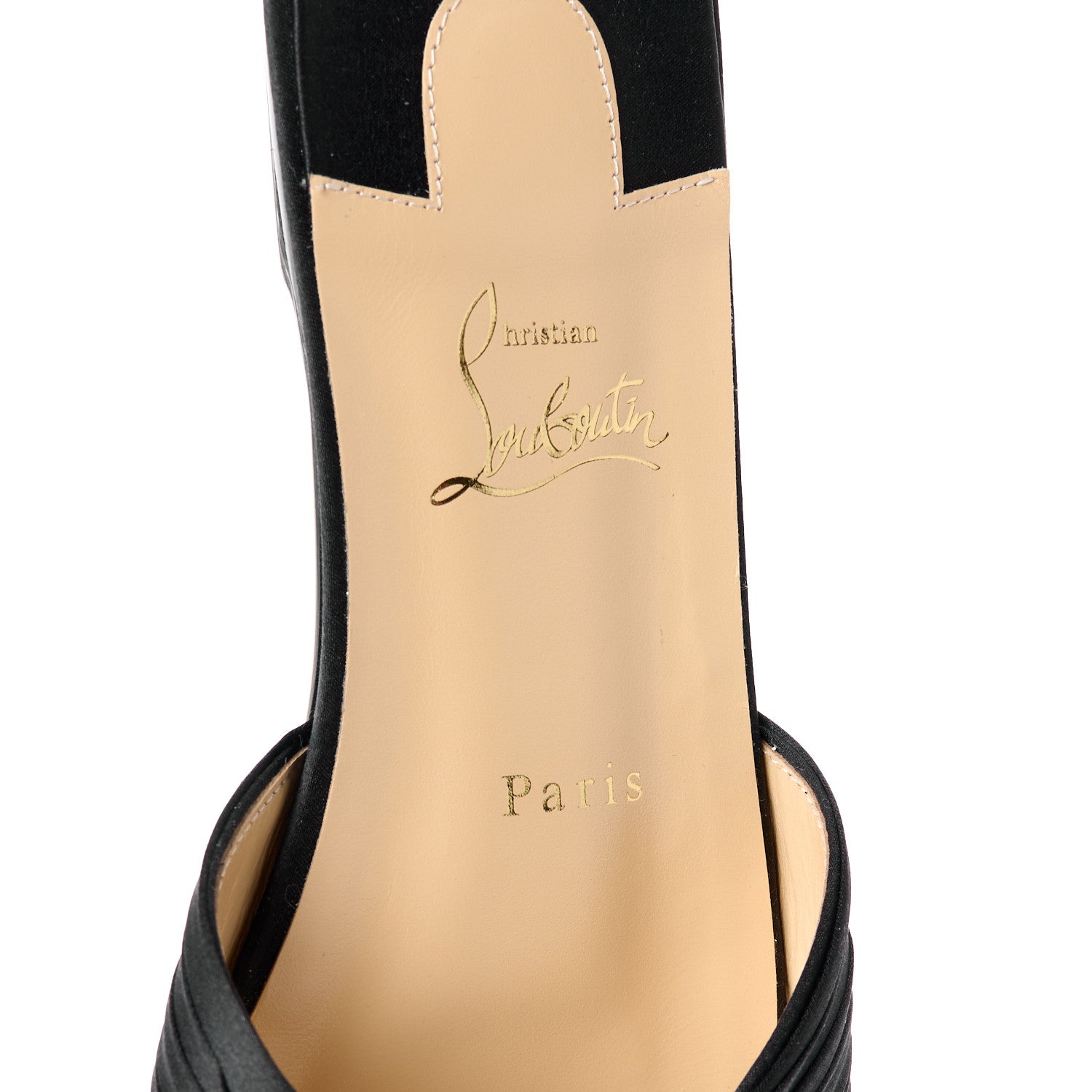 Christian Louboutin Crepe Satin Nicol Is Back Sandals 37.5 Black 7 of 8