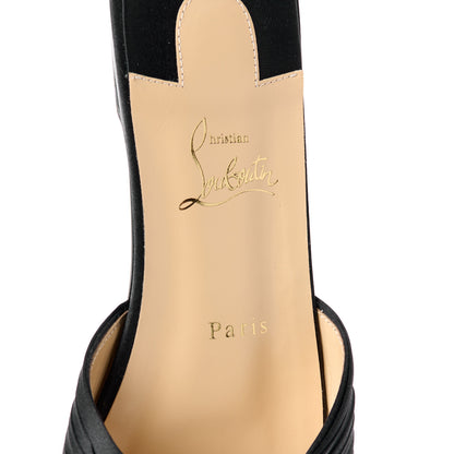 Christian Louboutin Crepe Satin Nicol Is Back Sandals 37.5 Black 7 of 8