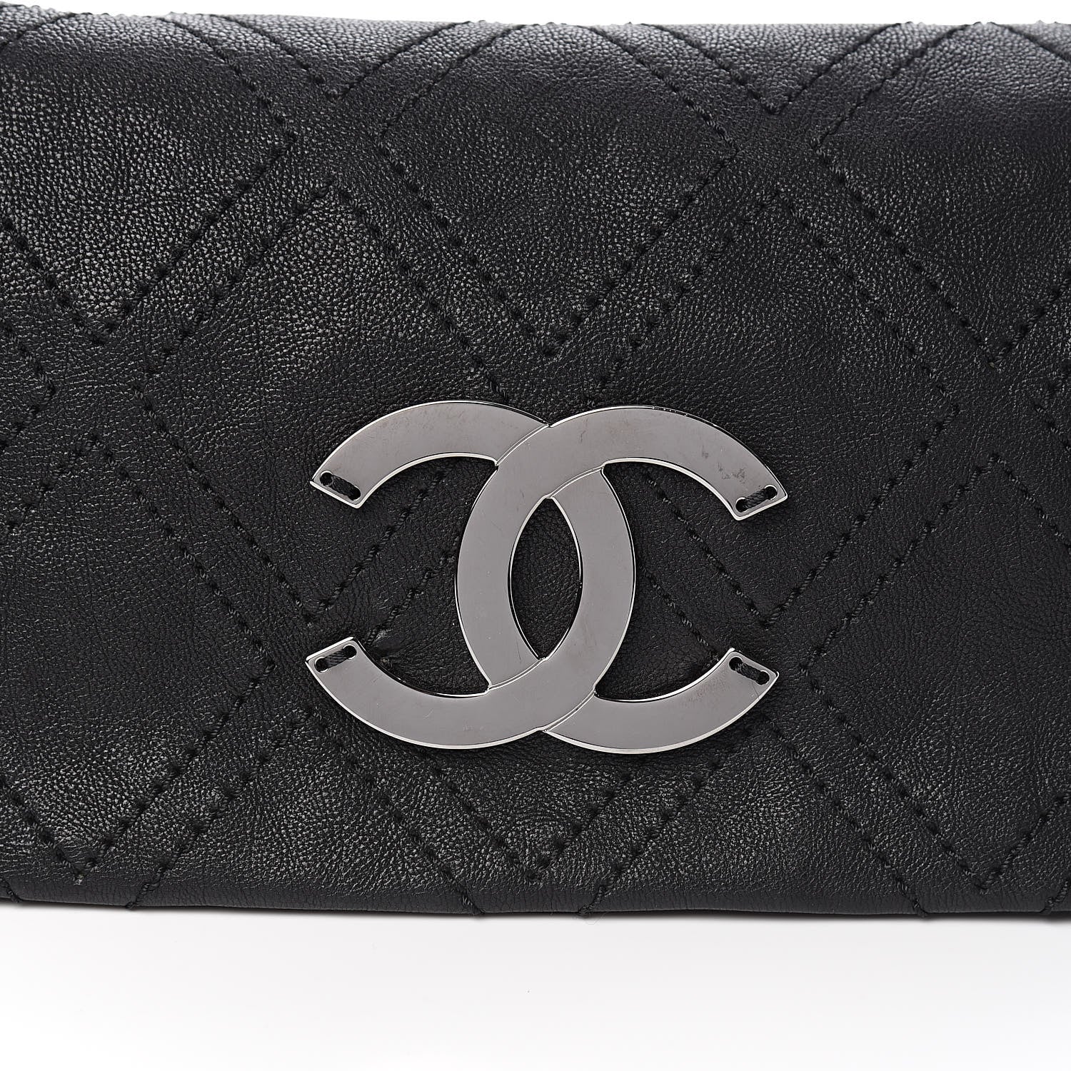 Chanel Calfskin Diamond Stitch Accordion Flap Black 14 of 14