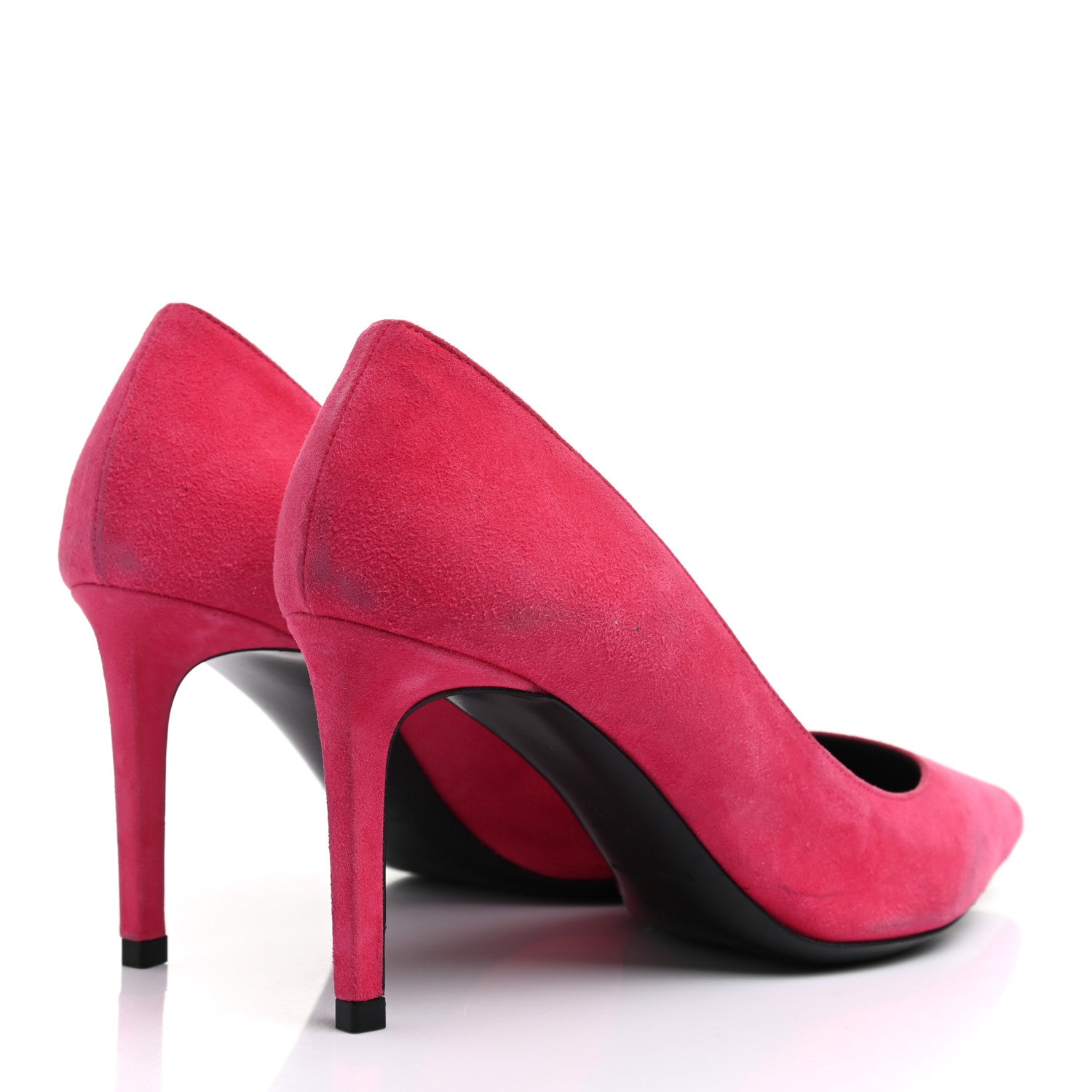 Saint Laurent Suede Calfskin Anja 85 Pumps 38 Hot Pink 4 of 15