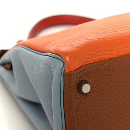 Hermes Taurillon Clemence Arlequin Kelly Retourne 32 Orange Sanguine Gold 9 of 15