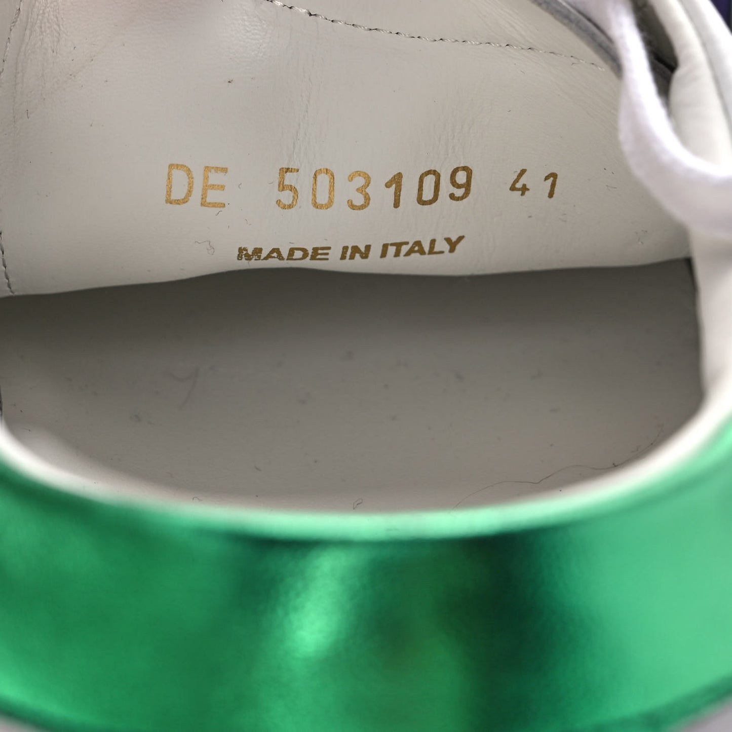 Calfskin Womens Star Court Sneakers 41 Green Multicolor
