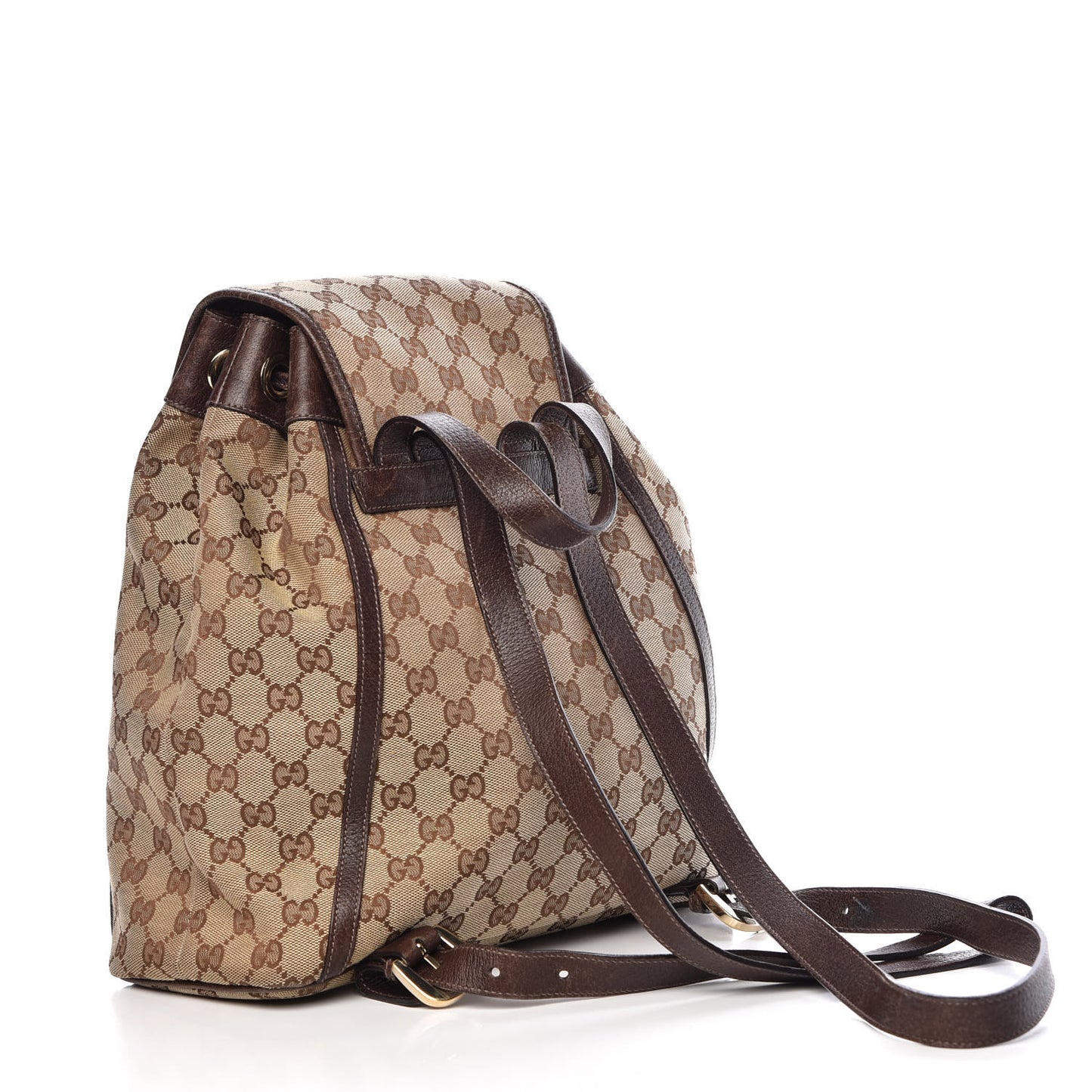 GG Monogram Flap Backpack Brown