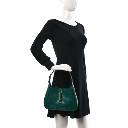 Gucci Boarded Dyana Lux Calfskin Small Jackie 1961 Hobo Emerald 2 of 9