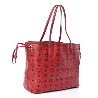 MCM Visetos Medium Liz Reversible Shopper Tote Ruby Red 5 of 14