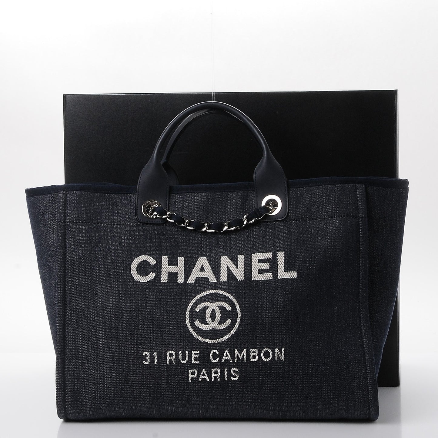 Denim Large Deauville Tote Dark Blue