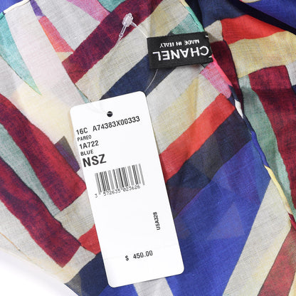 Chanel Cotton CC Pareo Scarf Blue 7 of 7