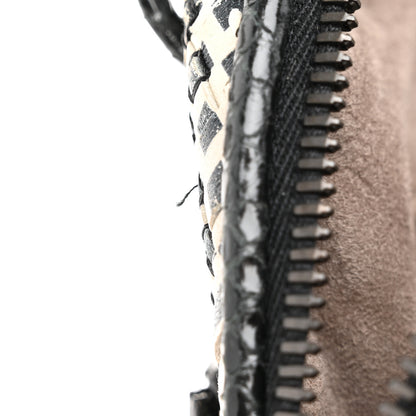 Bottega Veneta Nappa Ayers Cravaterria Intrecciato Nodini Bag Off White Black 12 of 12