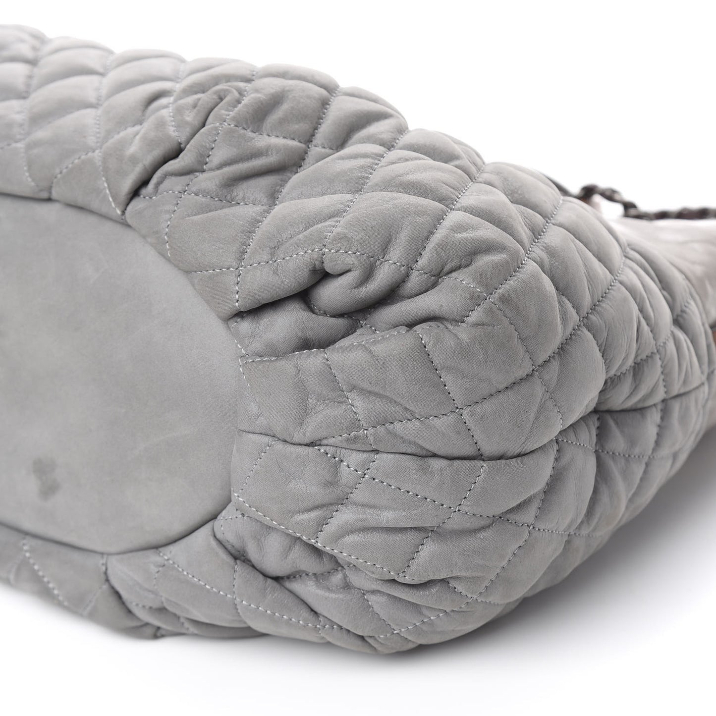 Iridescent Calfskin Quilted Small In The Mix Tote Grey