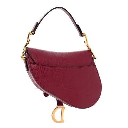 Christian Dior Grained Calfskin Mini Saddle Bag Red 3 of 10