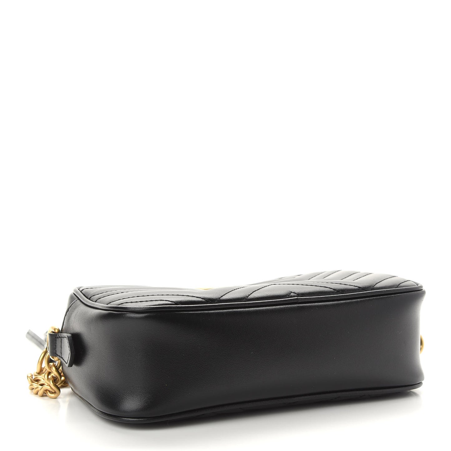 Calfskin Matelasse Small GG Marmont Chain Shoulder Bag Black