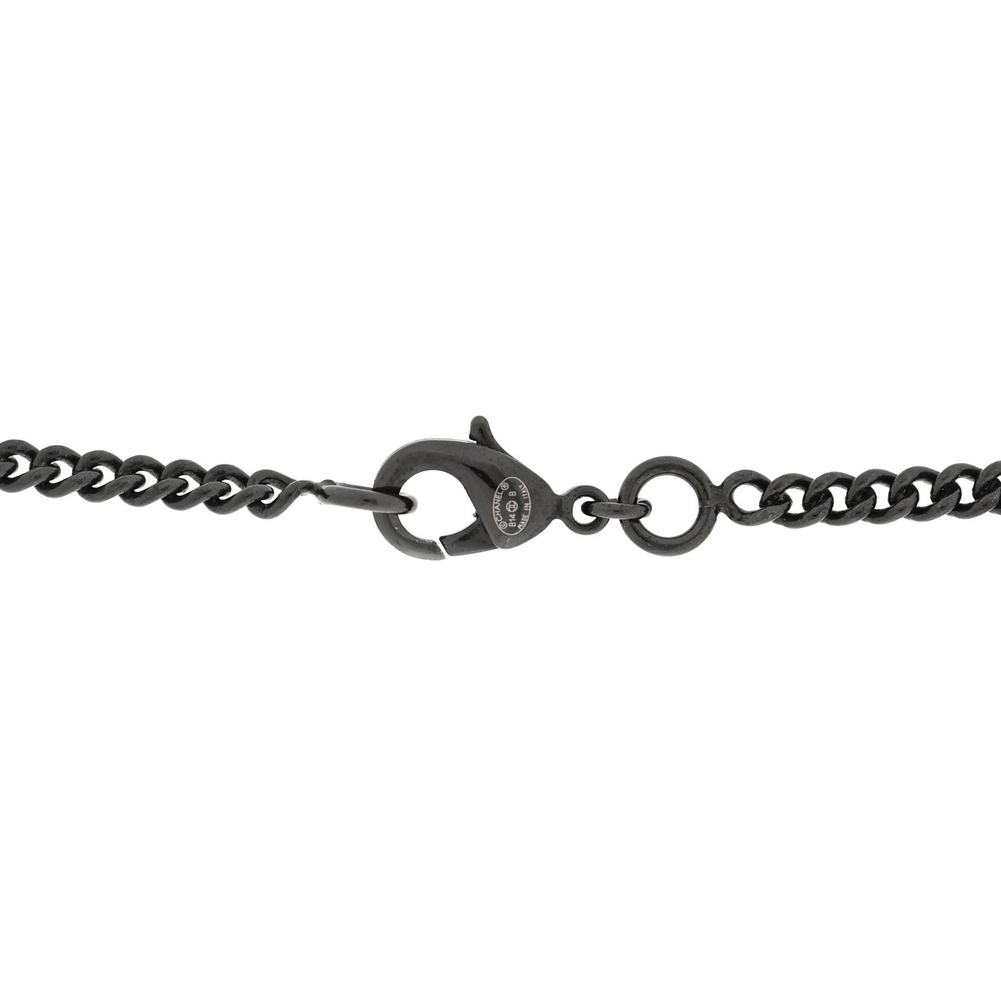 Ruthenium Crystal CC Necklace Black