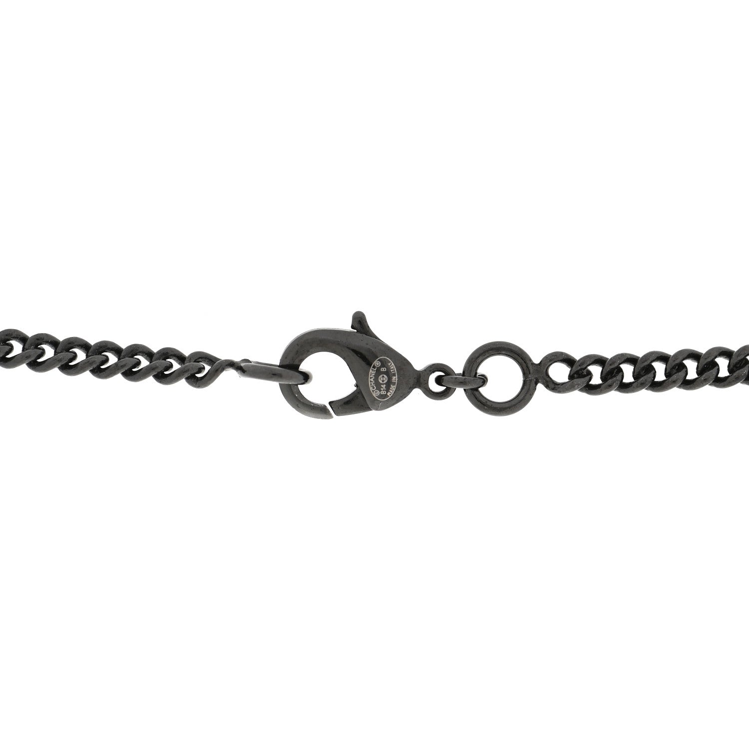 Chanel Ruthenium Crystal CC Necklace Black 5 of 5