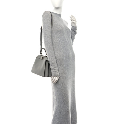 Fendi Cuoio Romano Selleria Bi-Color Small Peekaboo I SEE U Satchel Ghiaccio Asfalto 3 of 8