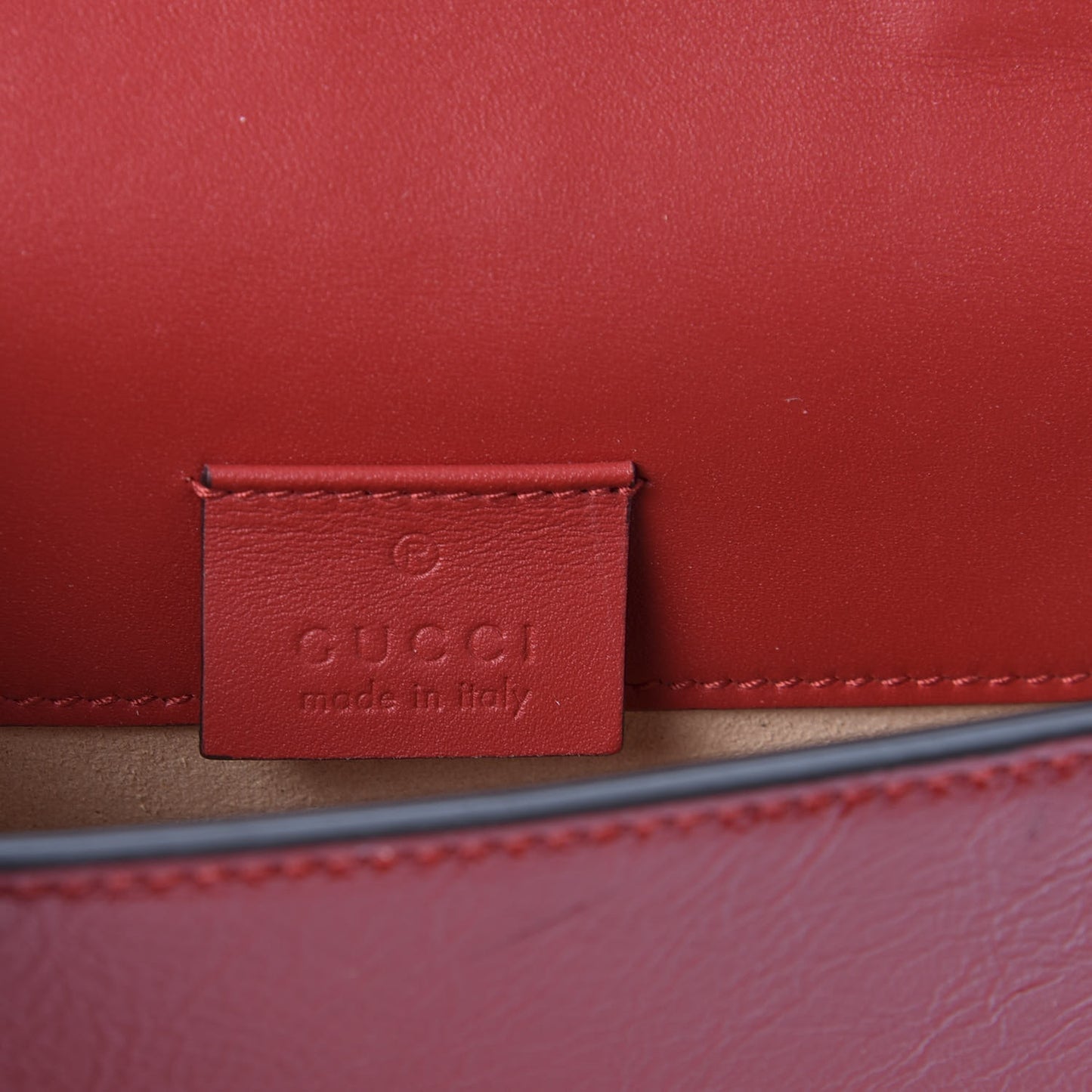 Patent Embroidered Super Mini Sylvie Chain Shoulder Bag Hibiscus Red