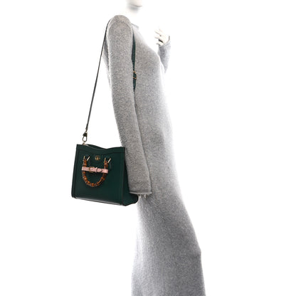 Gucci Textured Dollar Calfskin Web Diana Tote Bag Vintage Green Powder Pink 2 of 10
