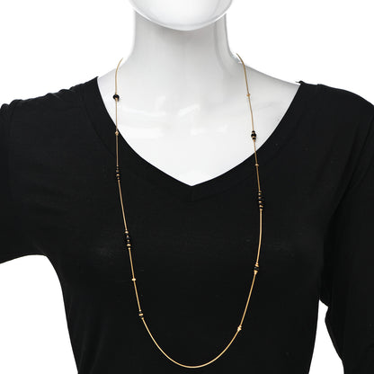 David Yurman 18K Yellow Gold Black Onyx Rio Rondelle Long Station Necklace 2 of 4