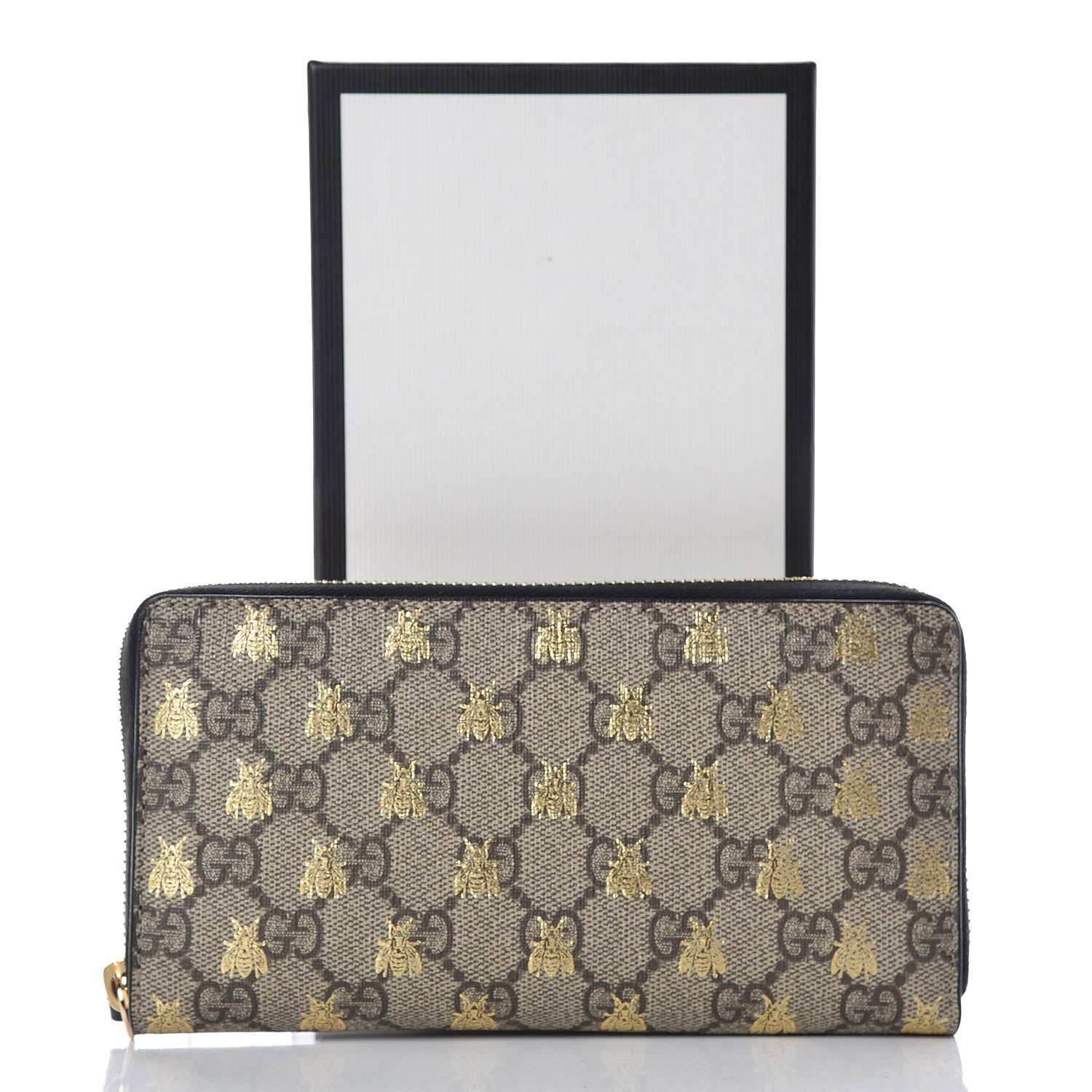 Gucci GG Supreme Monogram Bees Zip Around Wallet 10 of 10