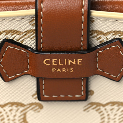 Celine Canvas Triomphe Small Strap Wallet White 6 of 7