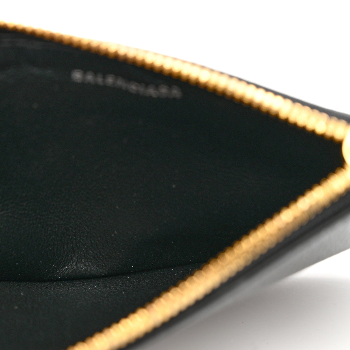 Grained Calfskin Logo Large Cash Long Coin Card Holder Black White