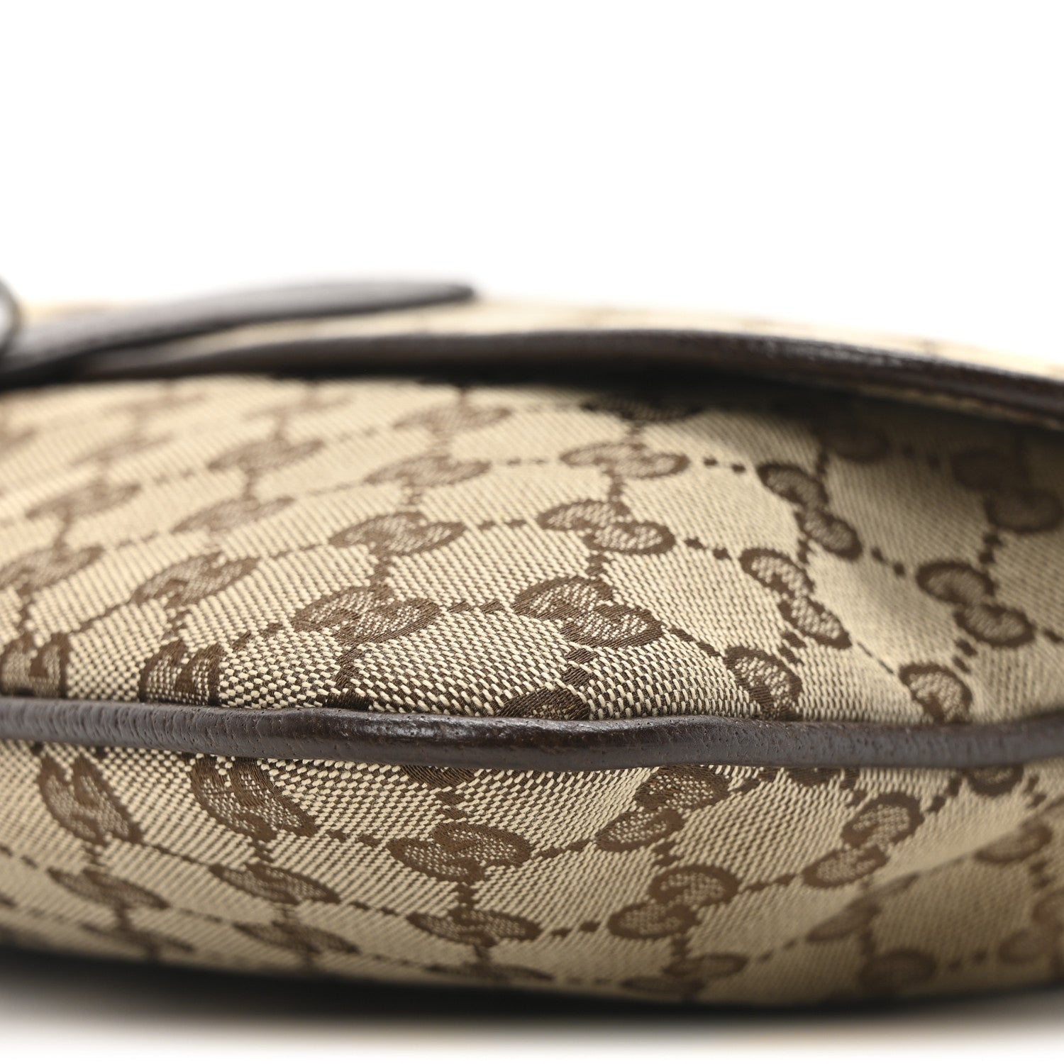 Gucci Monogram Web Single Buckle Flap Messenger Bag Beige Dark Brown 10 of 10