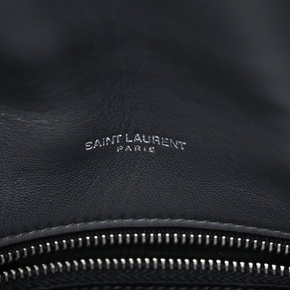 Saint Laurent Lambskin Quilted Toy Loulou Puffer Monogram Chain Satchel Storm 10 of 13