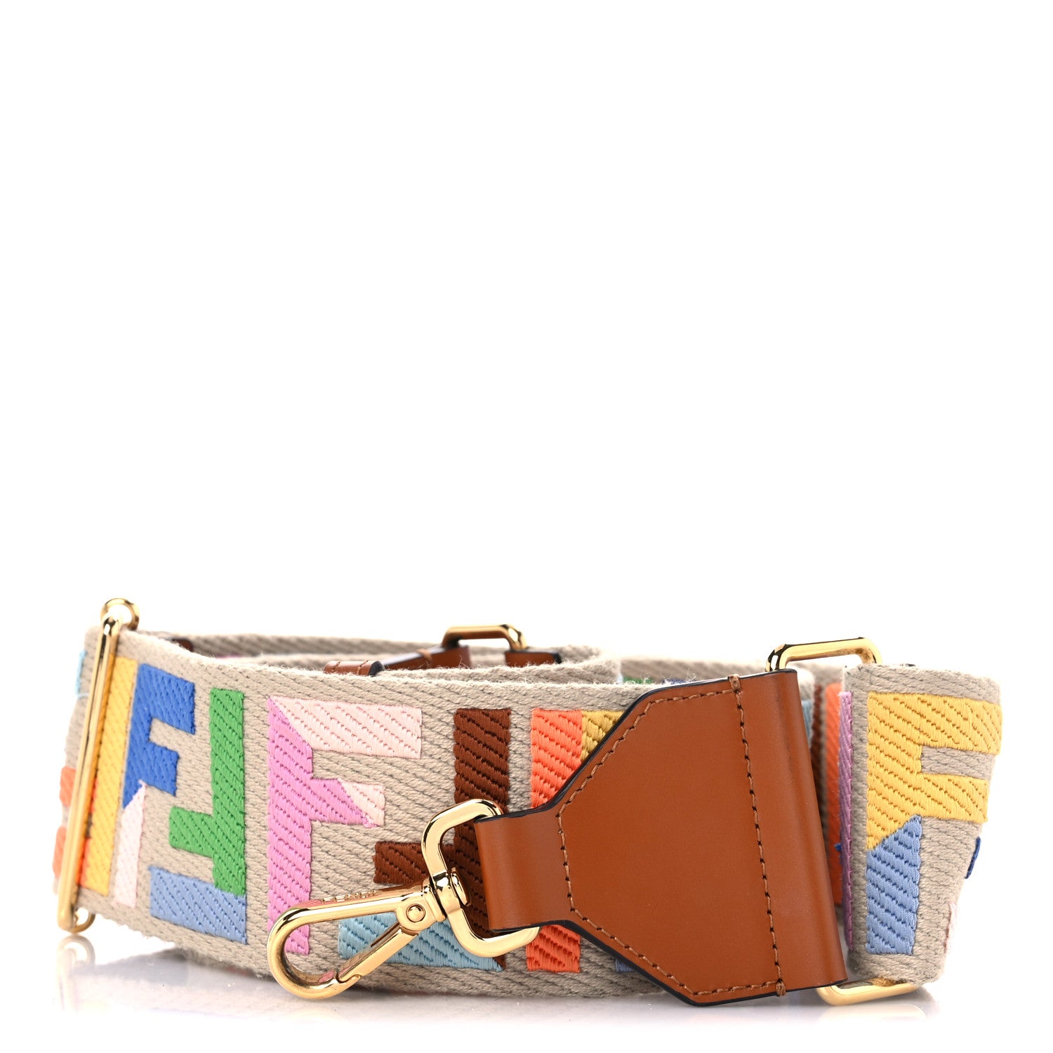 Fendi Canvas Calfskin FF 1974 Adjustable Strap You Multicolor Cuoio 1 of 6